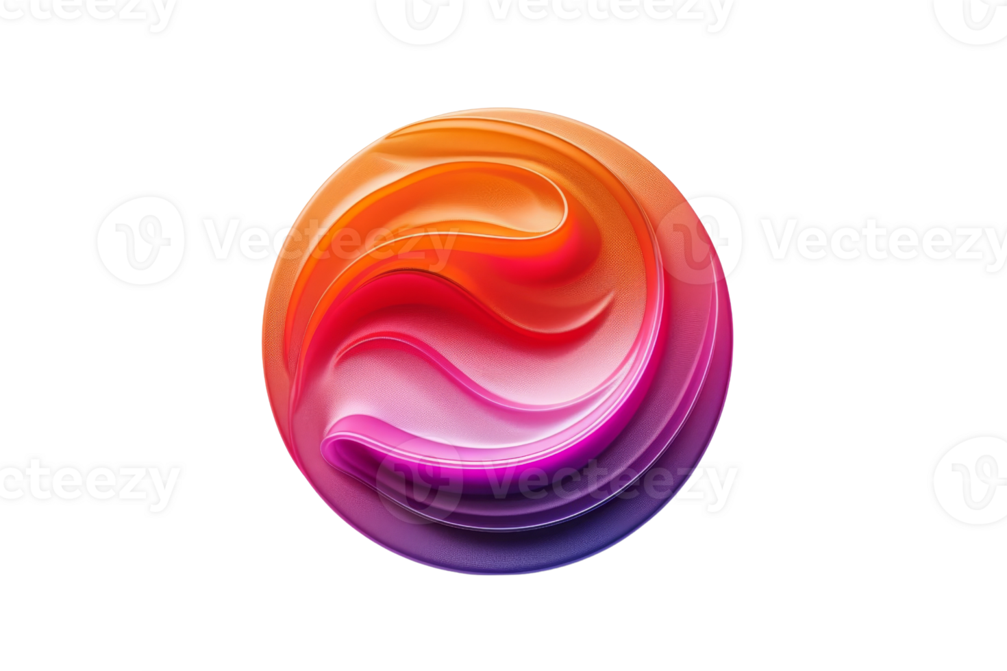 Vibrant abstract swirl design in a colorful circular pattern, featuring dynamic red, orange, and purple gradients. png