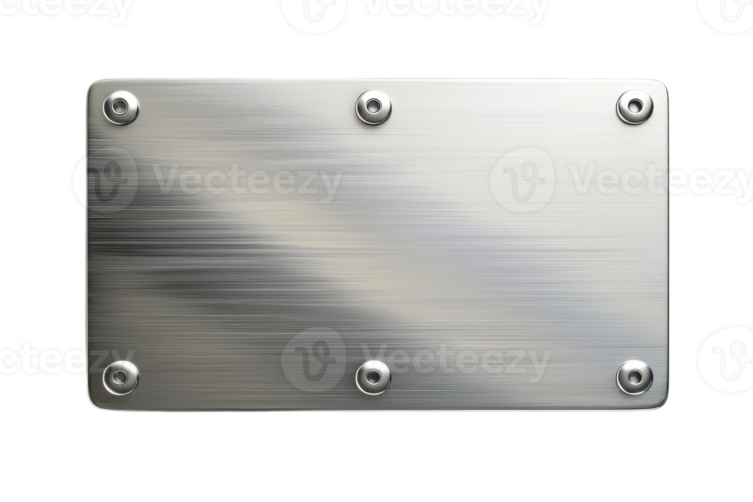 Glossy metal plate with brushed texture and screws, ideal for industrial or mechanic-themed projects. png
