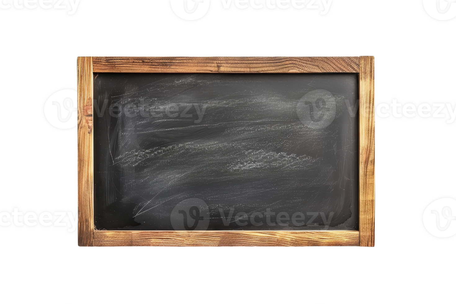 Blank vintage chalkboard with wooden frame, perfect for educational and creative projects. Isolated on transparent background. png