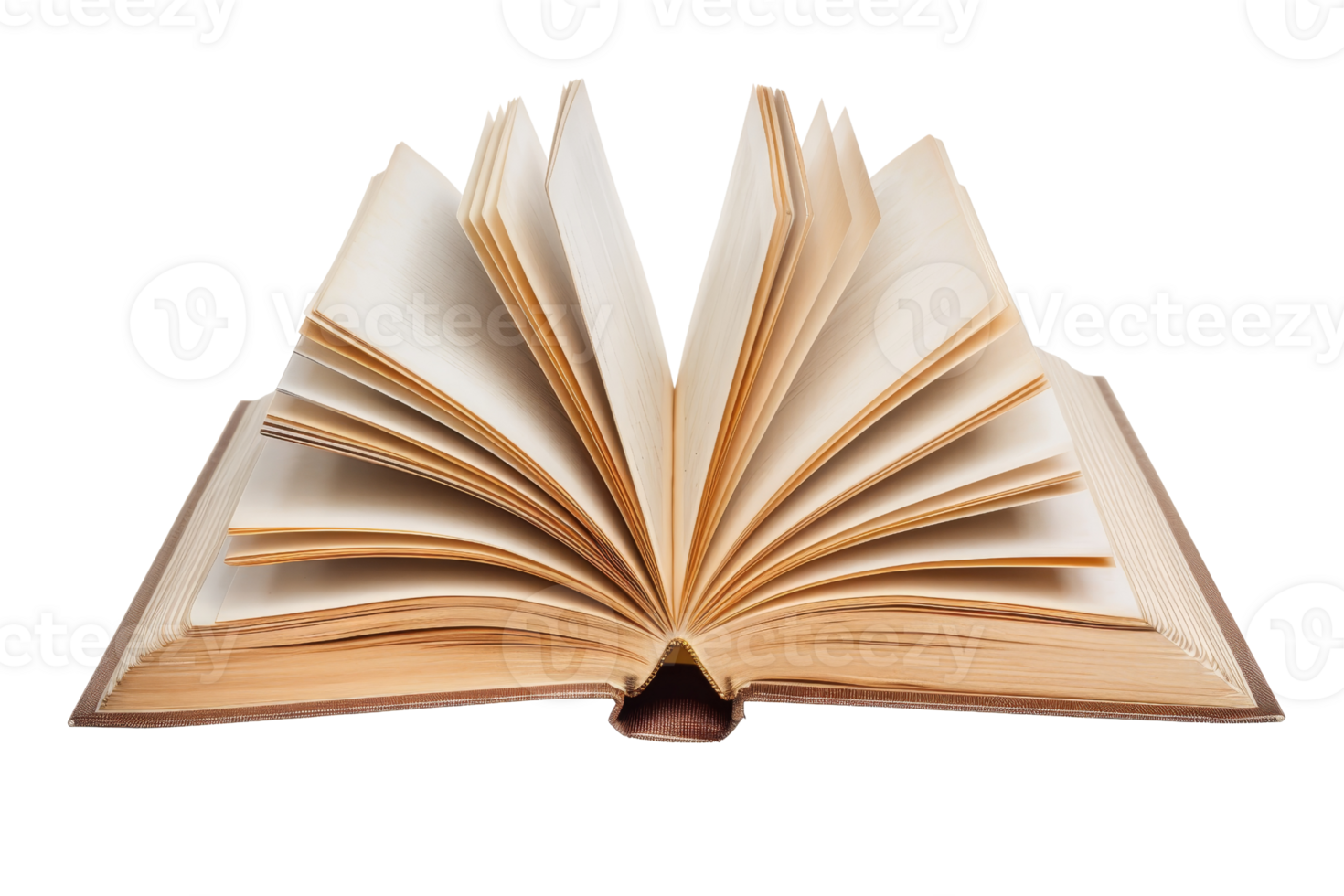 Open book with flipping pages, isolated on a transparent background. representing knowledge, education, and literature. Ideal for literary themes. png