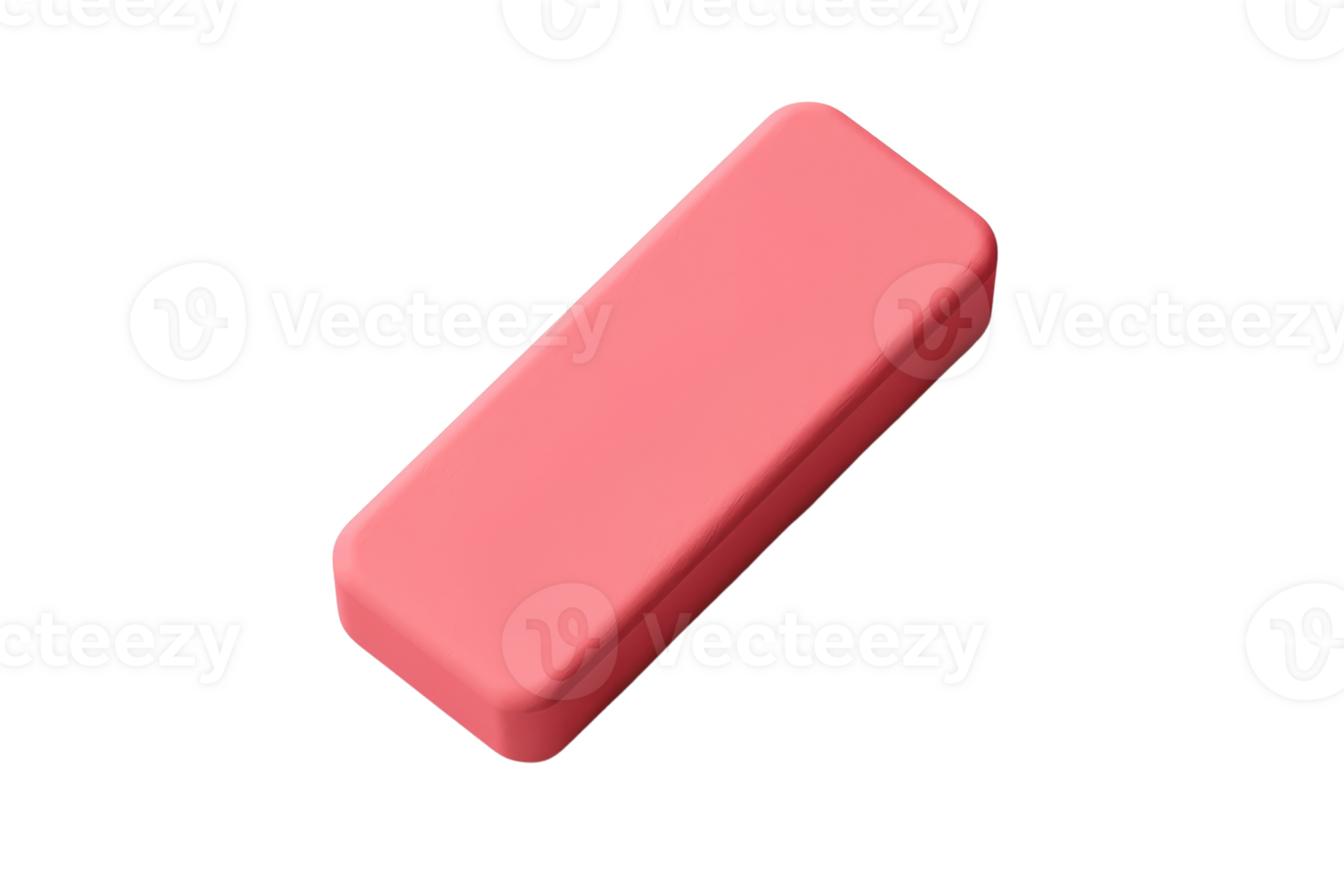 Close-up of a pink eraser isolated on transparent background. perfect for school, office, and creative projects. png