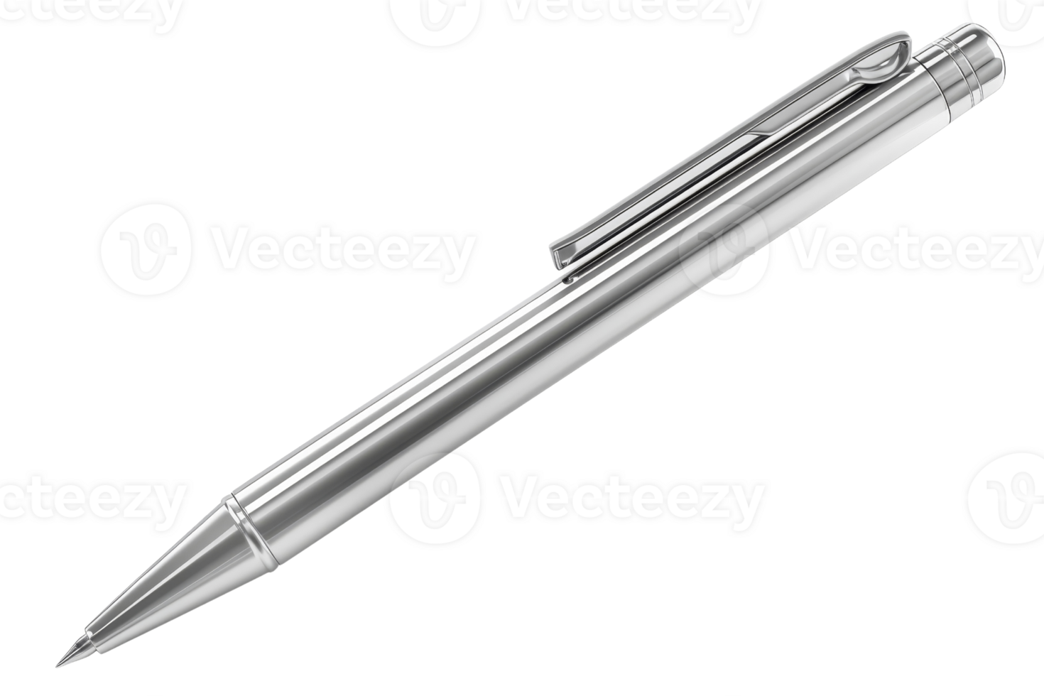Sleek metal pen isolated on transparent background. Perfect for writing, office work, school, and professional use. A symbol of elegance and precision. png