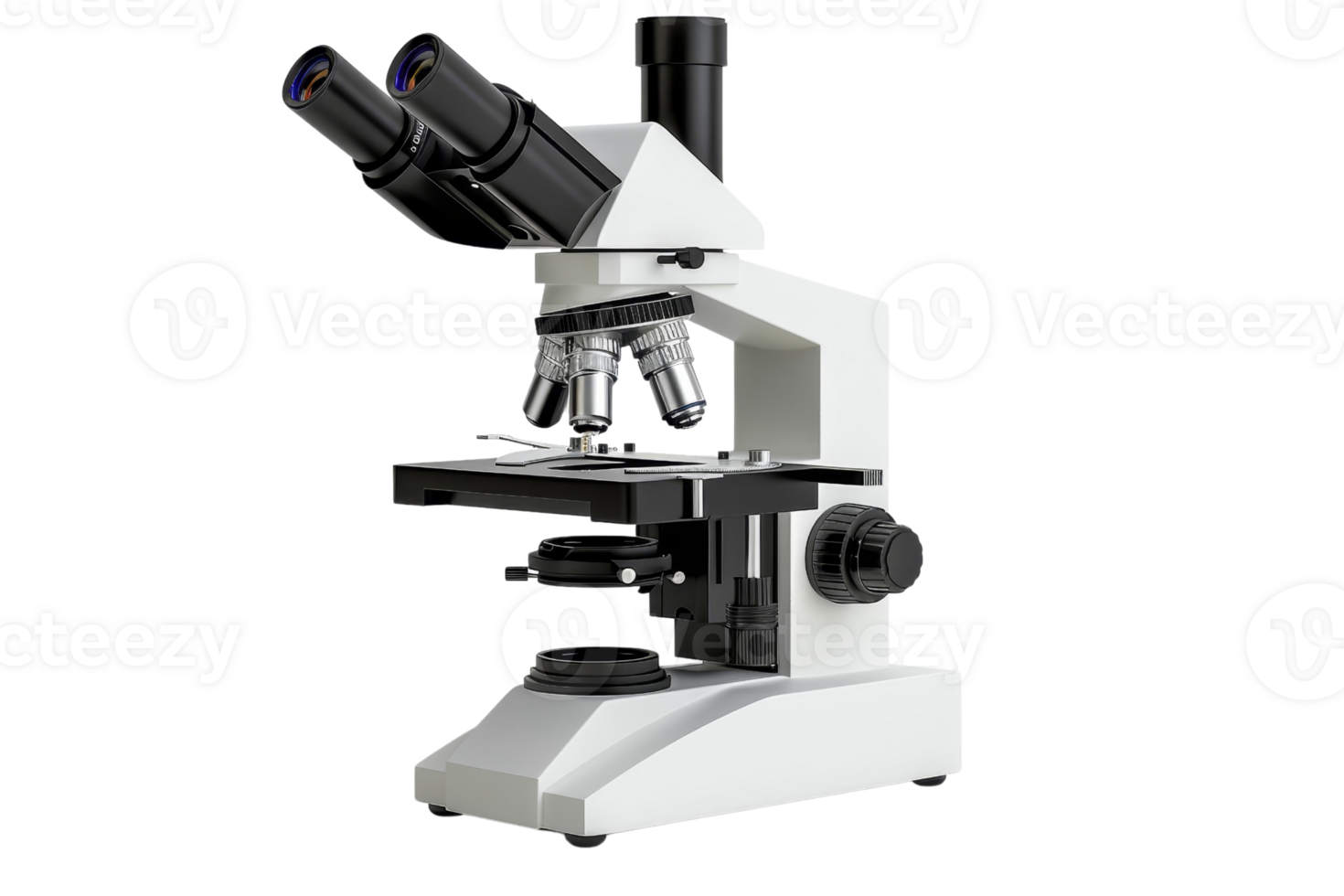 High-quality microscope for scientific research, featuring dual eyepieces and precision focus controls, ideal for laboratory use. png