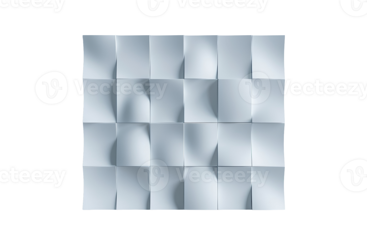 Abstract 3D geometric pattern with grid of cubic shapes in white and gray tones. Modern minimalist design, suitable for backgrounds and textures. png