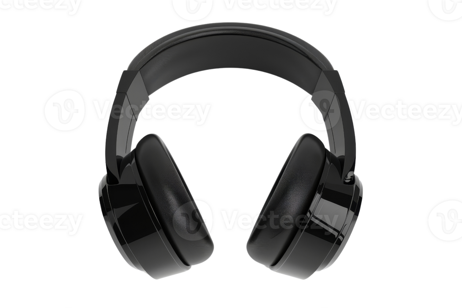 High-quality black wireless headphones isolated on transparent background. perfect for music, gaming, and professional audio use. png