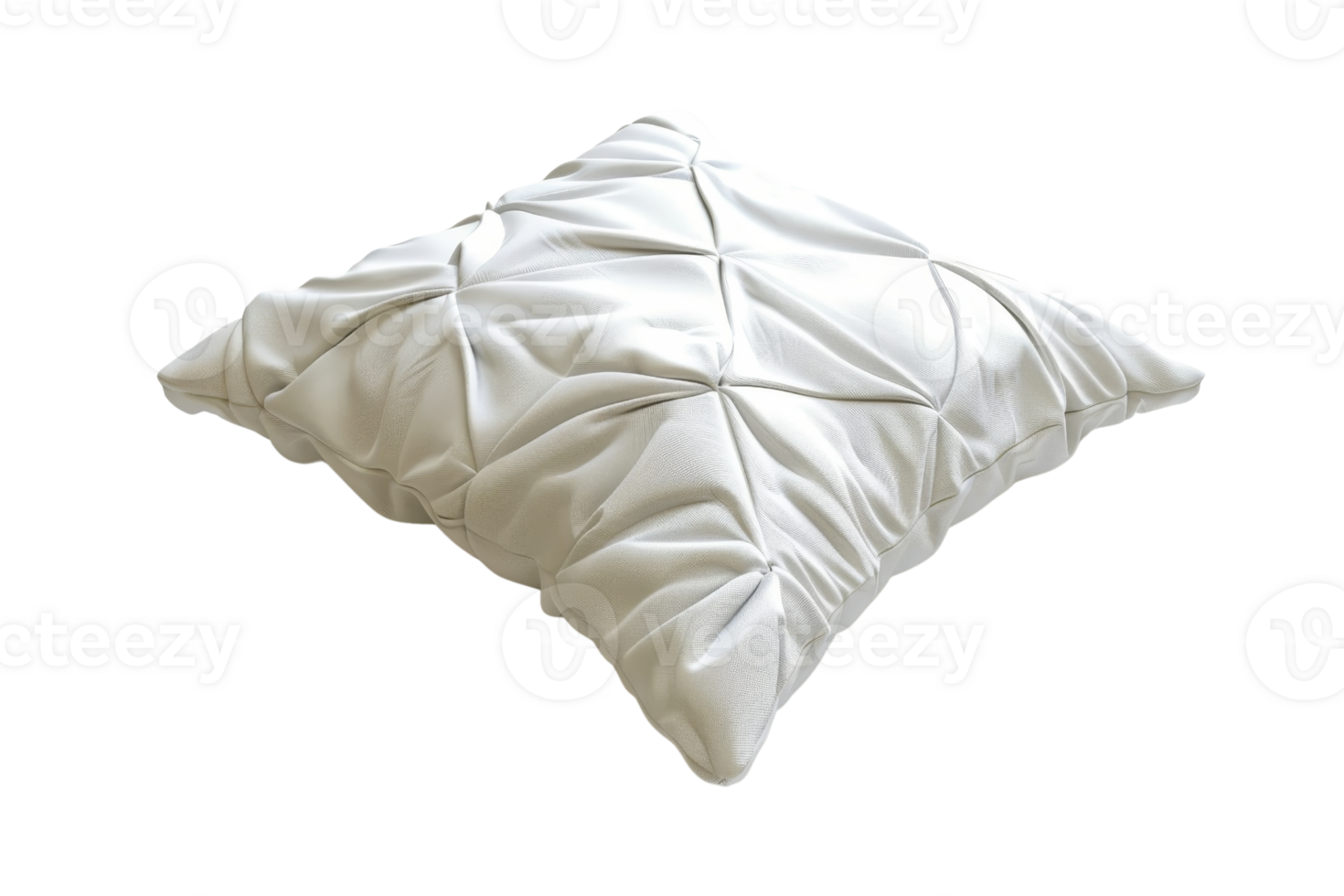 Elegant white decorative pillow with a textured design, perfect for enhancing the style and comfort of any living space or bedroom. png