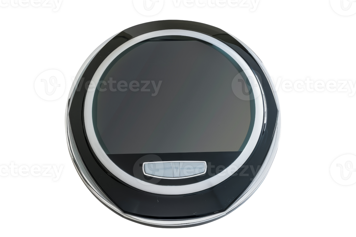 Modern robotic vacuum cleaner with a sleek, circular design, ideal for efficient household cleaning and automated operation. png