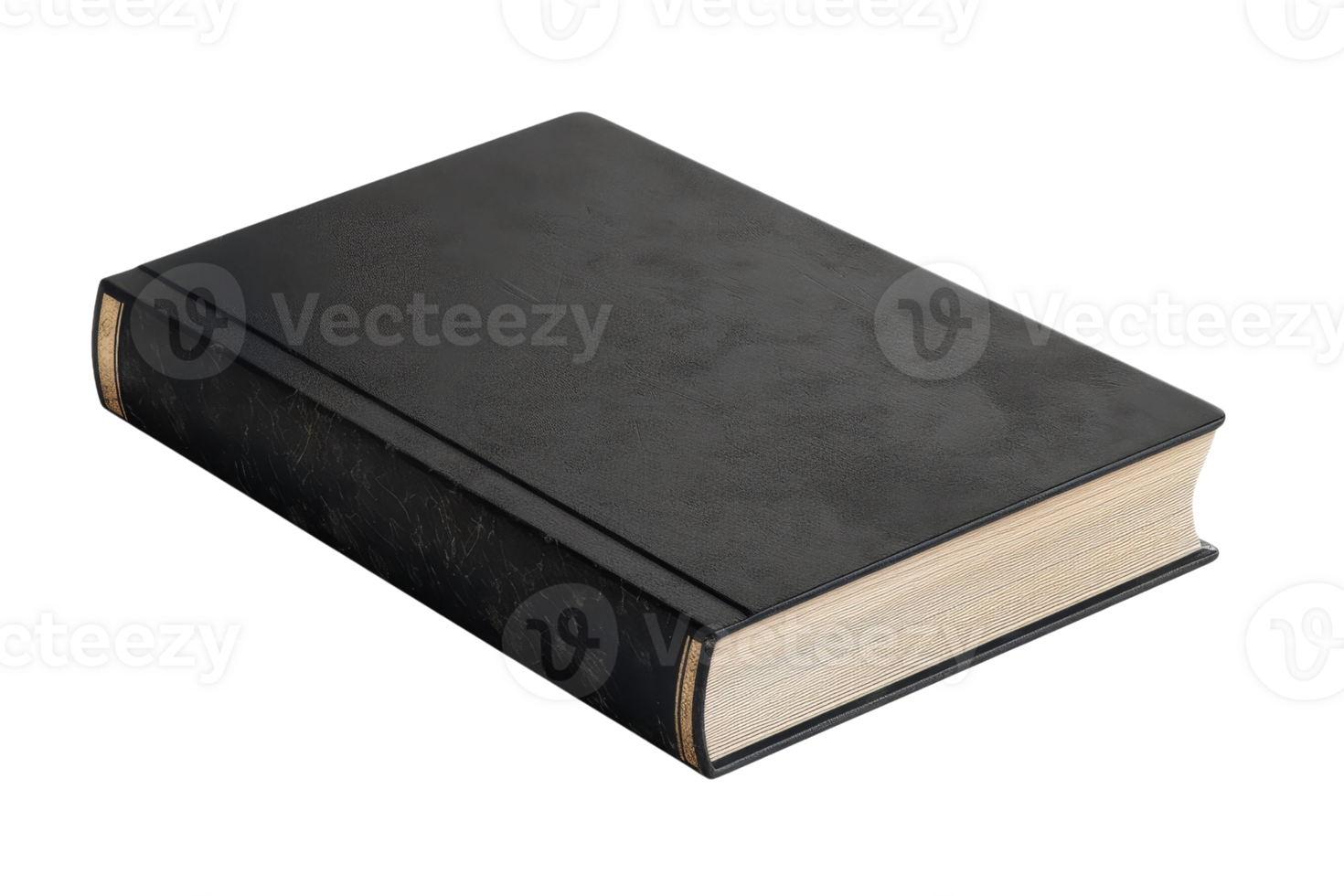 A high angle shot of a black hardcover book with slightly worn pages. Perfect for educational, literary, or artistic purposes. png