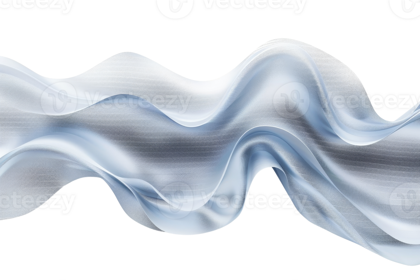 Abstract white and blue wave shape on a transparent background, perfect for modern design and visual projects. png