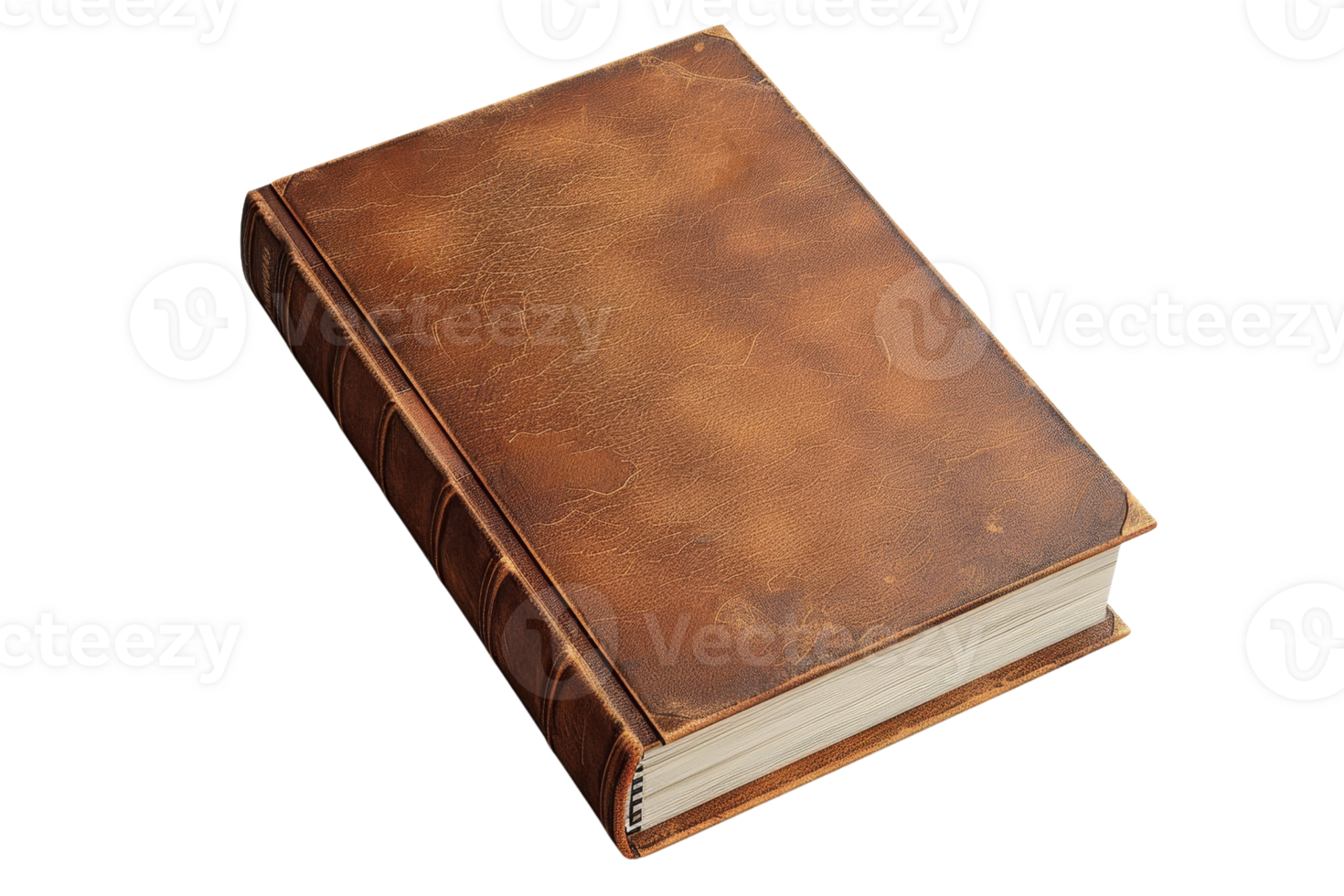 Closed brown leather-bound book with elegant cover design. Ideal for educational, literary, or vintage themed projects. png
