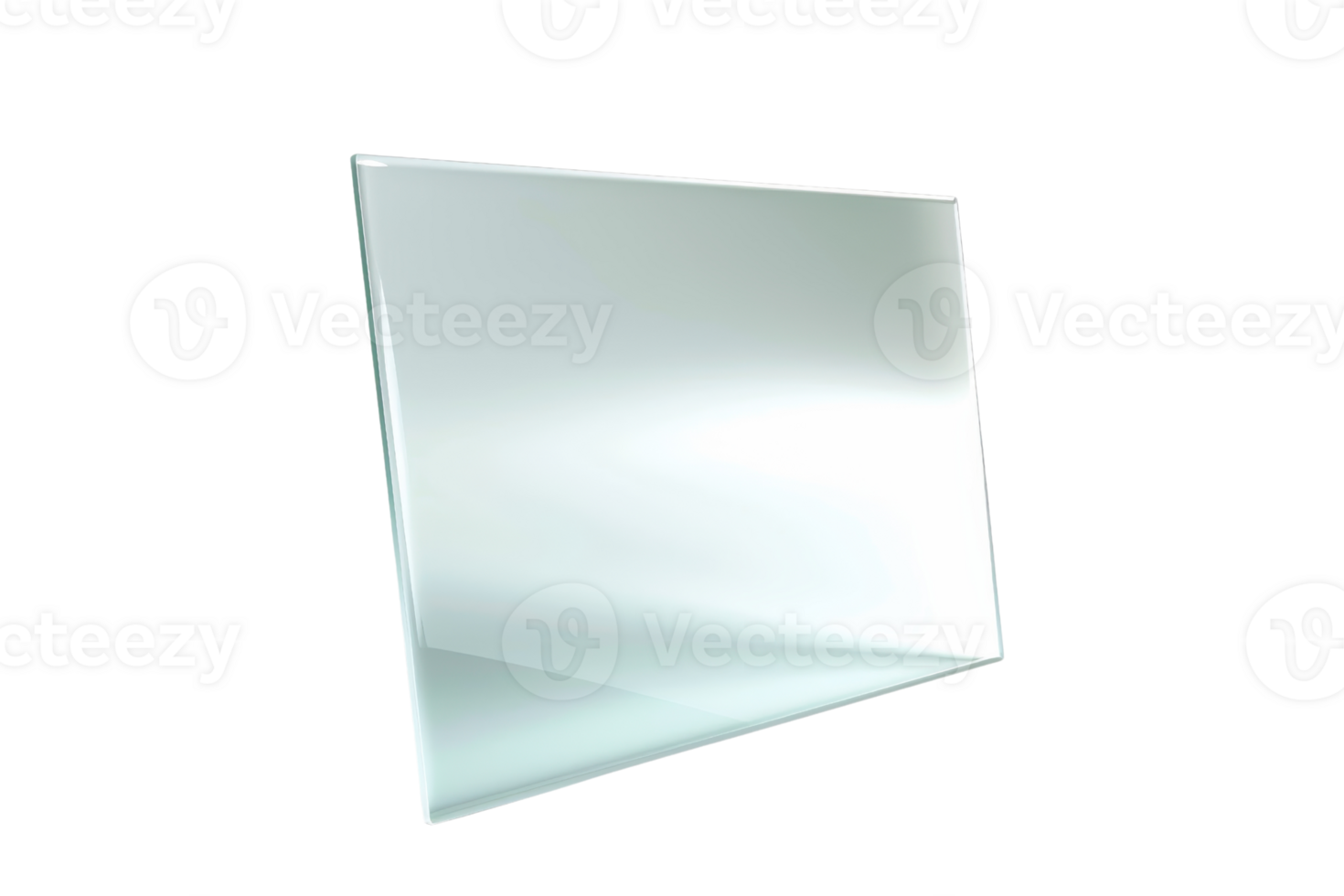 Minimalistic floating glass panel with clean lines and reflective surface isolated on a transparent background. for design purposes. png
