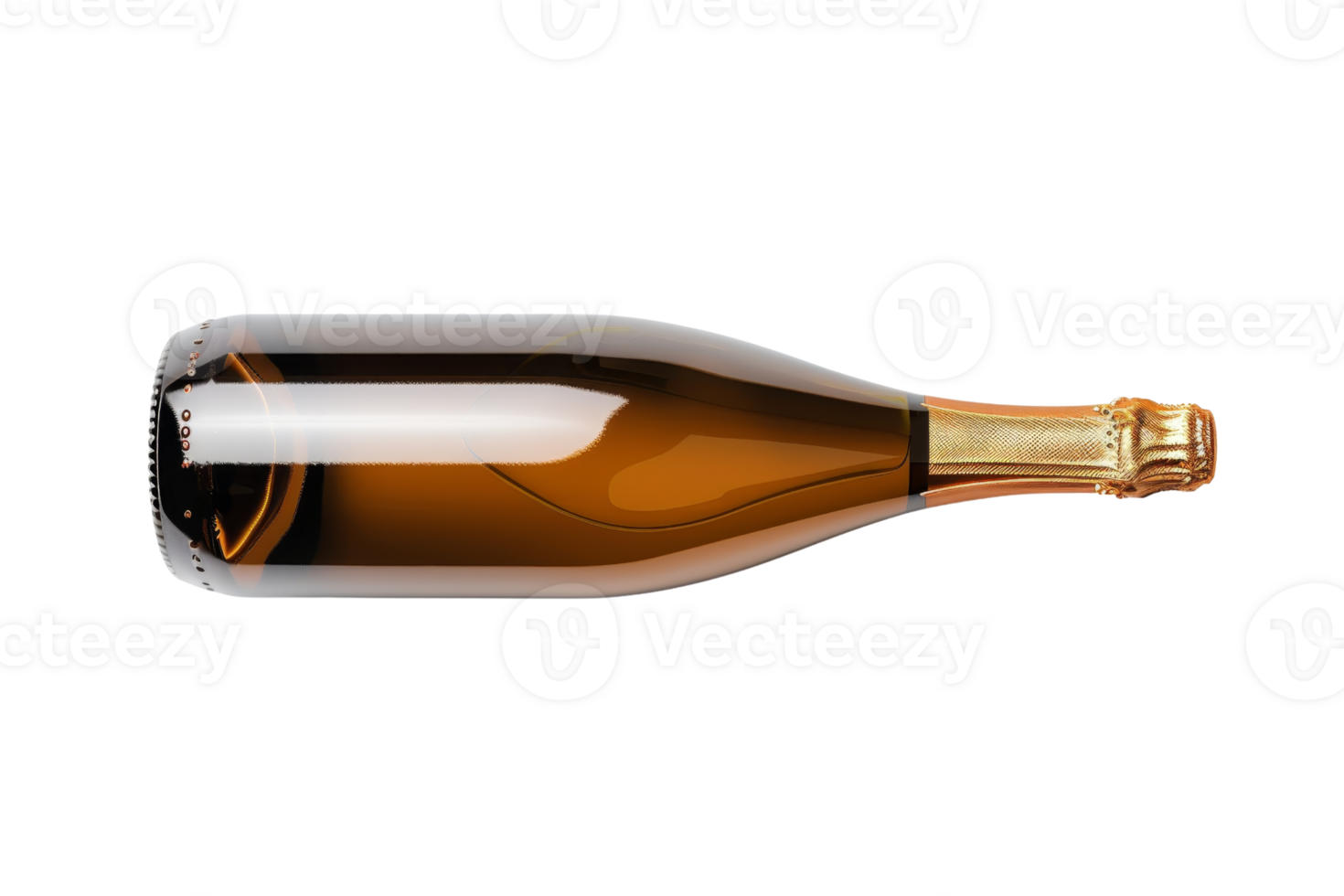 Isolated image of a champagne bottle on a transparent background. perfect for celebrations, parties, and New Year's events. png