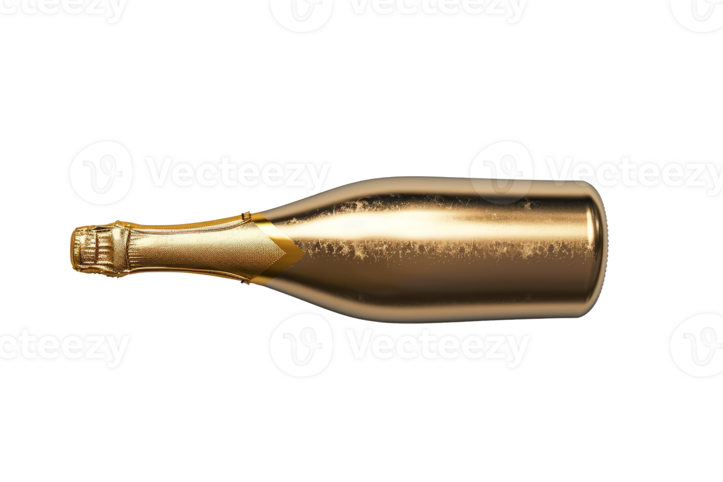 Golden champagne bottle image, perfect for celebrating special occasions, luxury parties, and elegant events with a touch of class. png
