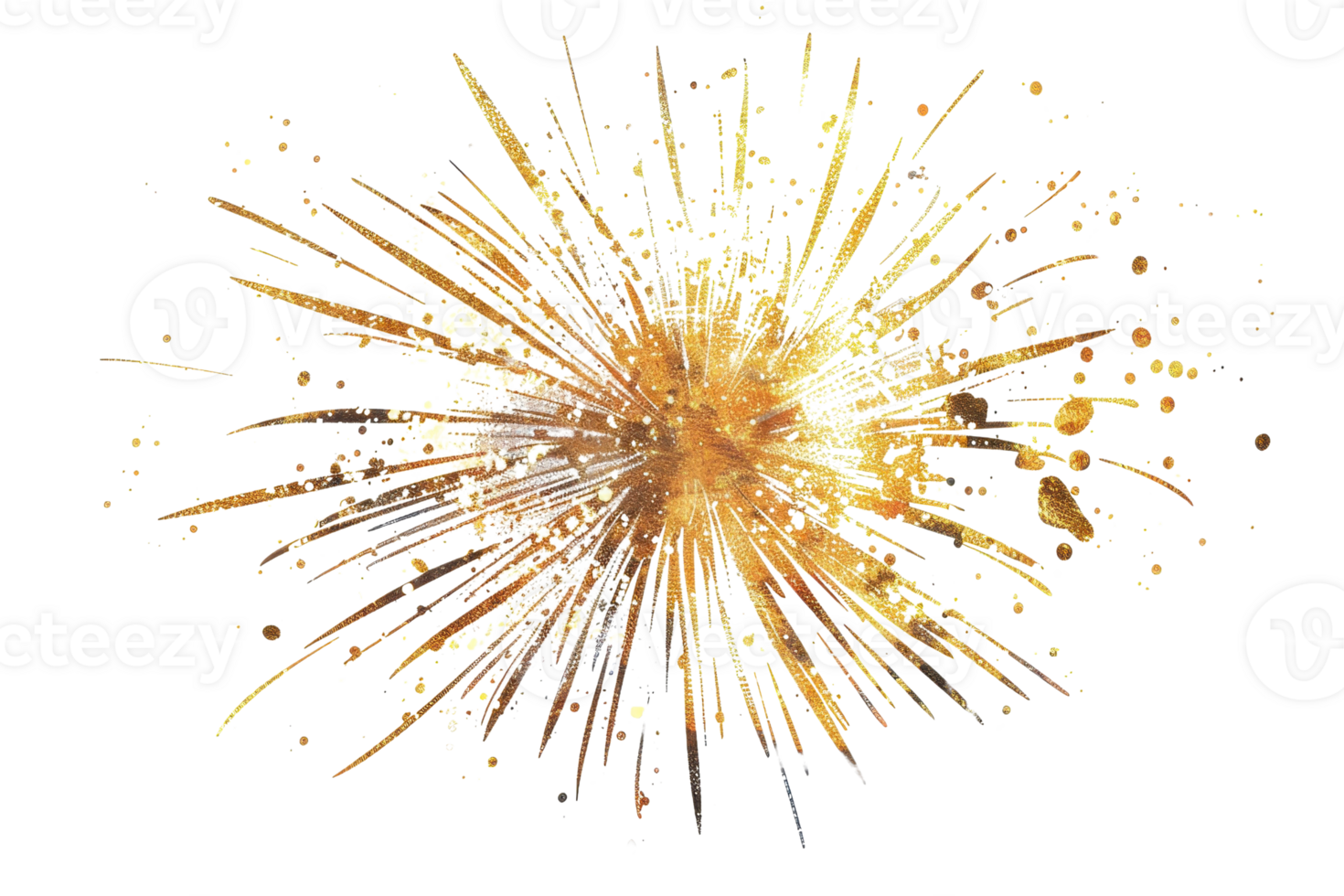 Golden fireworks burst against a dark sky, creating a vibrant and festive display to celebrate special occasions and events. png