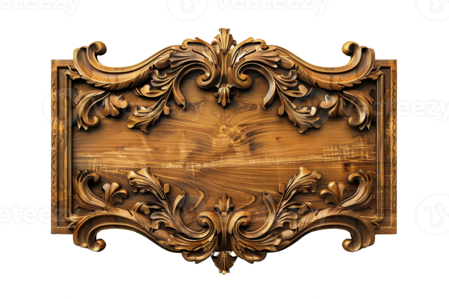 Elegant wooden sign with intricate carvings and ornate design, perfect for vintage and decorative purposes. png
