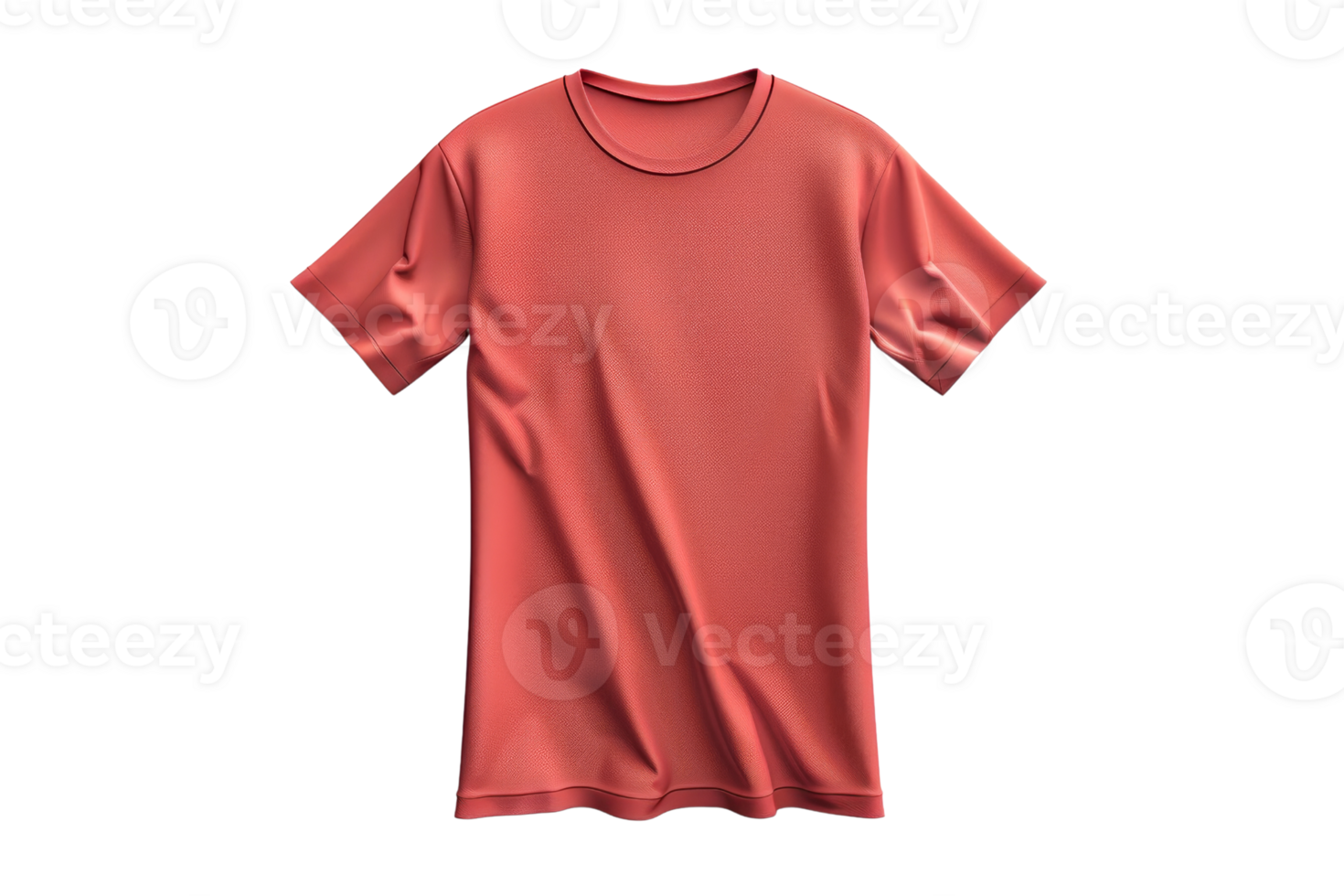 High-quality plain red t-shirt front view, perfect for fashion, apparel mockups, and graphic designs. Isolated on transparent background. png