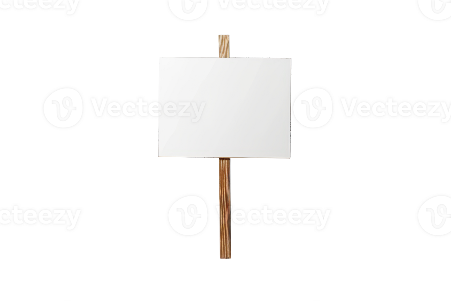 Blank protest sign with wooden handle isolated on transparent background. Perfect for demonstrations, messages, and advertisement purposes. png