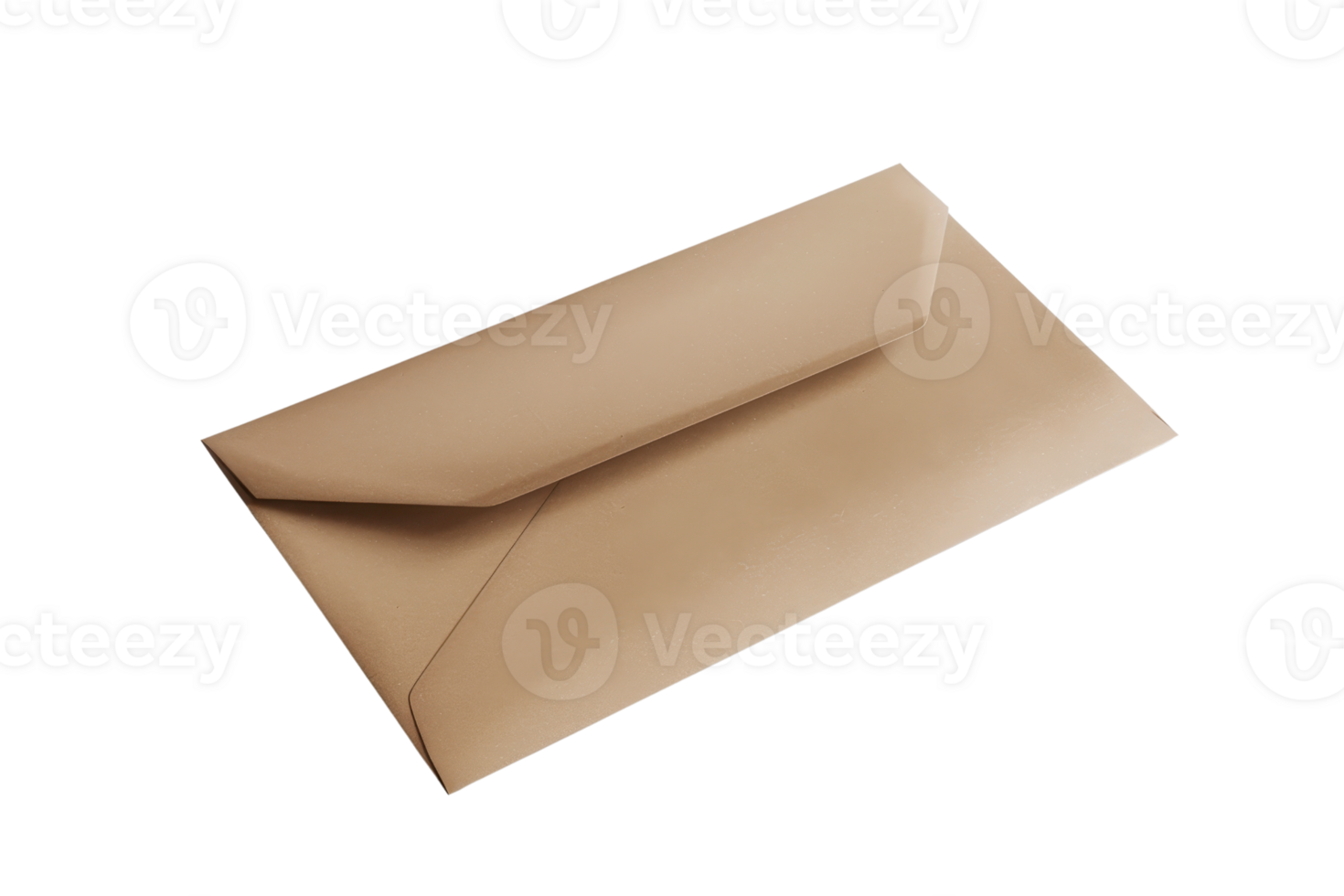 Closed brown envelope isolated on a transparent background. Perfect for mail, correspondence, and business communication visual concepts. png