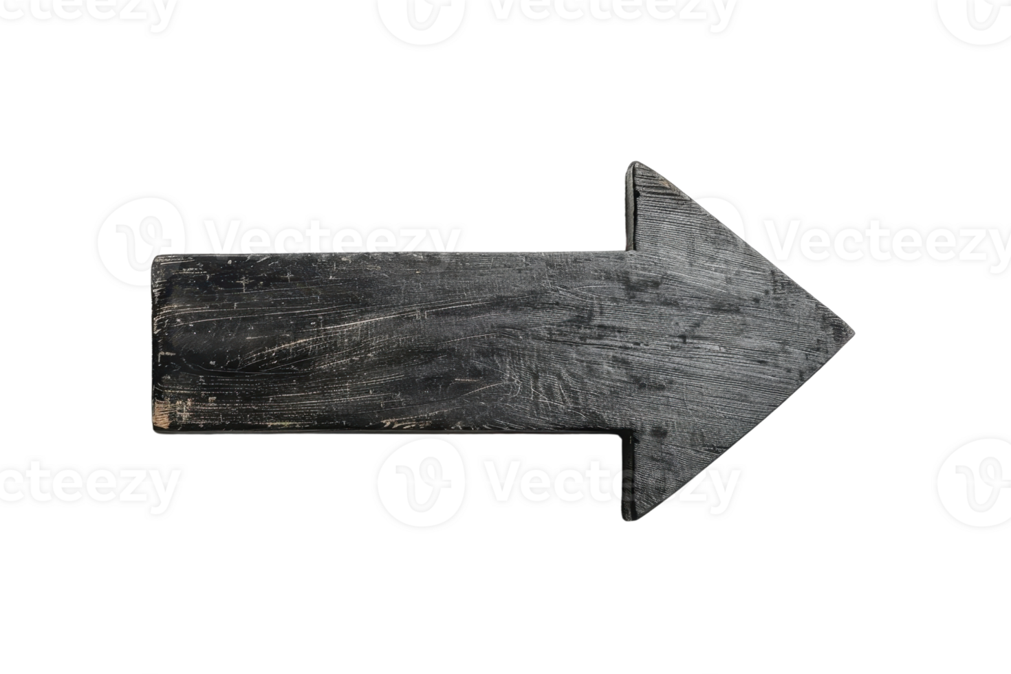 Rustic wooden arrow pointing to the right, isolated on transparent background. perfect for direction or instruction concepts. png