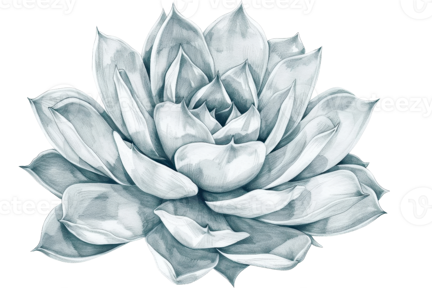 A stunning watercolor illustration of a succulent plant in soft, pastel shades, perfect for nature, botanical, or artistic themes. png