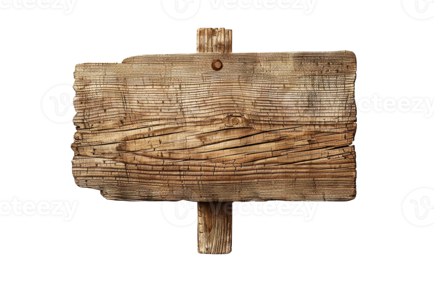 Rustic blank wooden sign with natural texture, isolated on a transparent background. perfect for messages, text, or decoration ideas. png