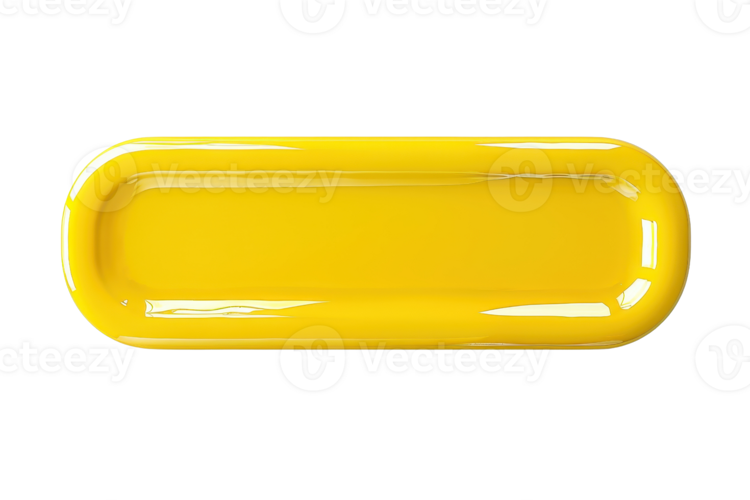 A high-quality image of a solid, shiny yellow 3D rectangle isolated on a transparent background. png