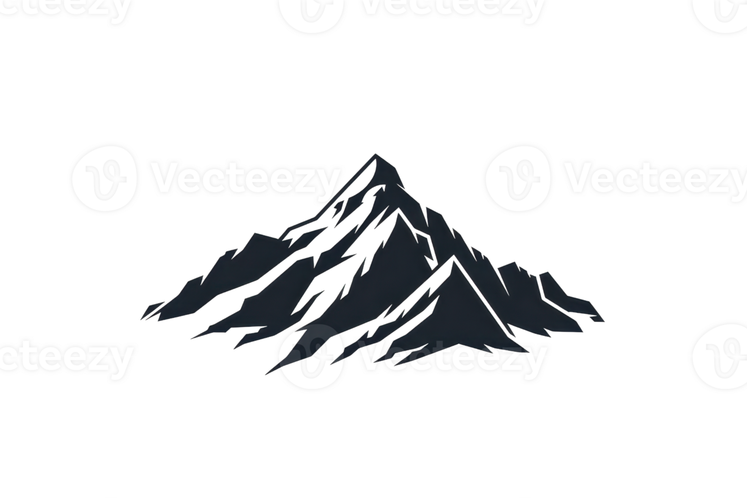 Minimalist illustration of a snow-capped mountain. Perfect for outdoor, adventure, nature, and travel themes. Black and white art. png