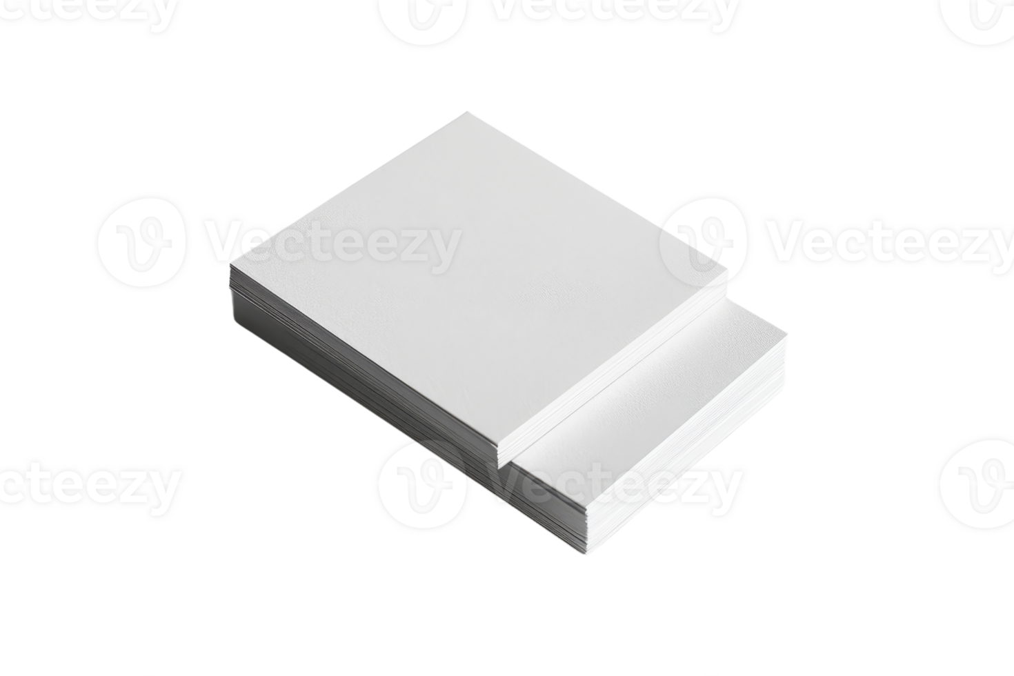 Stack of blank white paper sheets isolated on a transparent background. perfect for office, school, or creative projects. png
