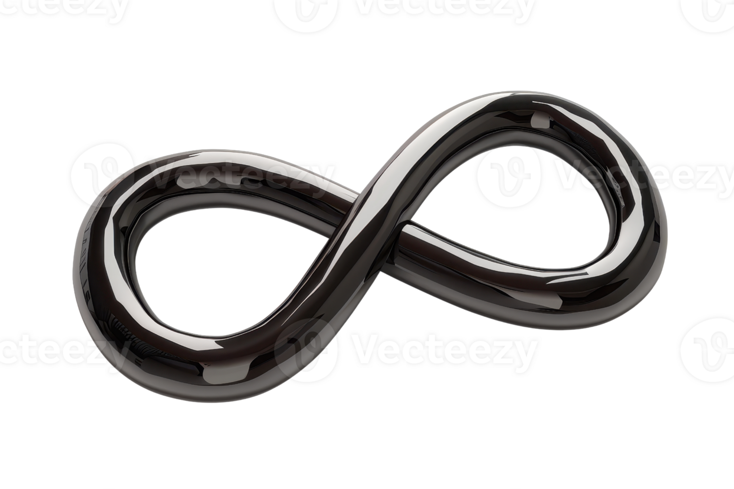 Sleek black infinity symbol, representing infinity, boundless opportunities, and endless possibilities on a transparent background. png