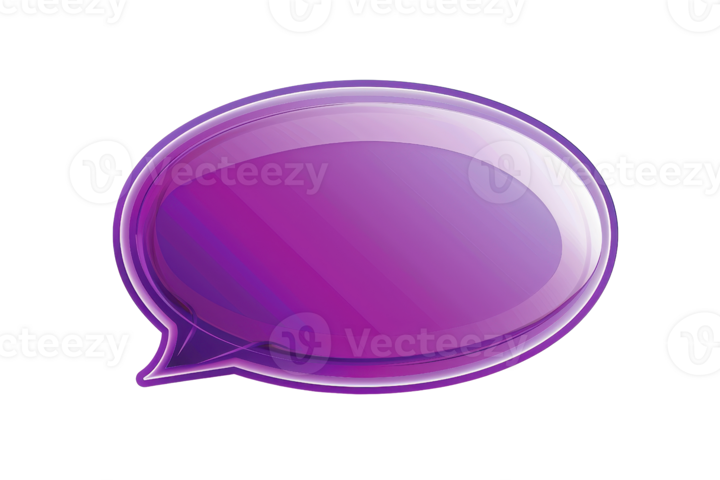 Vibrant purple speech bubble isolated on transparent background. perfect for use in social media, graphic design, and communication projects. png