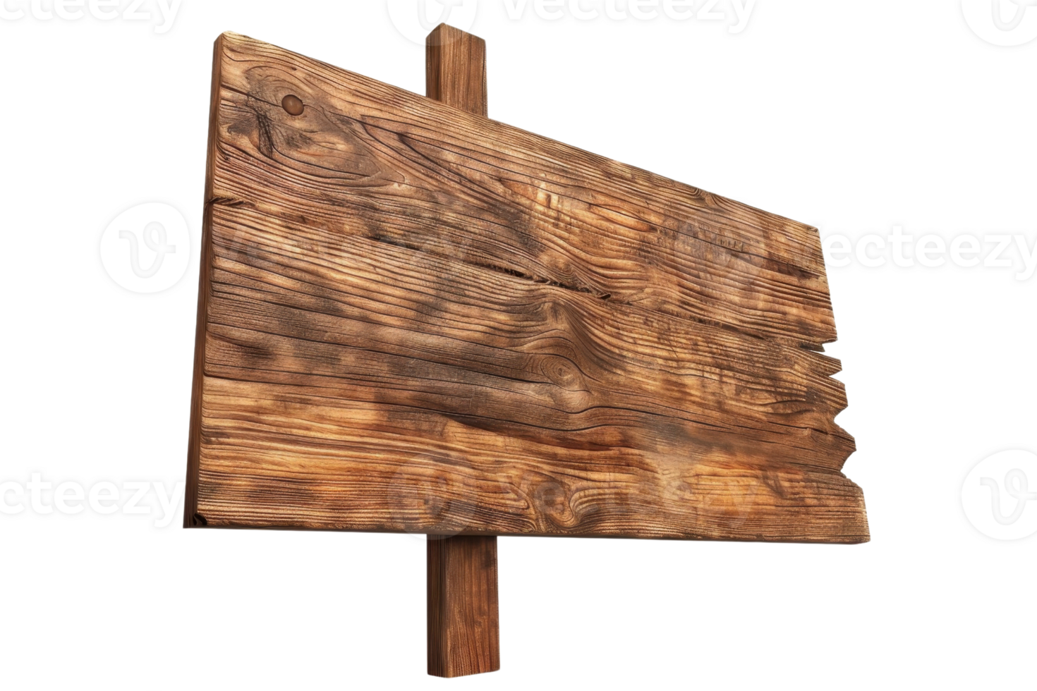 Rustic wooden signboard on post. Ideal for adding your own text, messages, or directions. Perfect for outdoor and vintage-themed projects. png