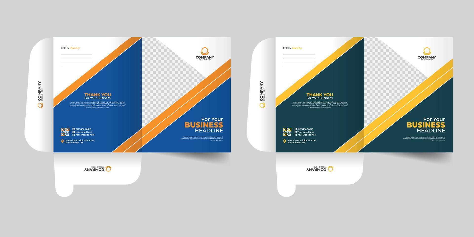Creative, modern, presentation folder design template, geometric stylish and colorful file folder design real estate File Cases. vector