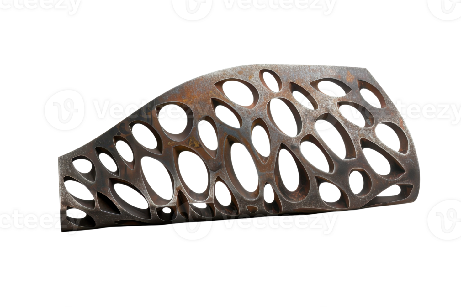 Innovative metal structure with perforated design showcasing modern engineering and creative metalwork for industrial applications. png