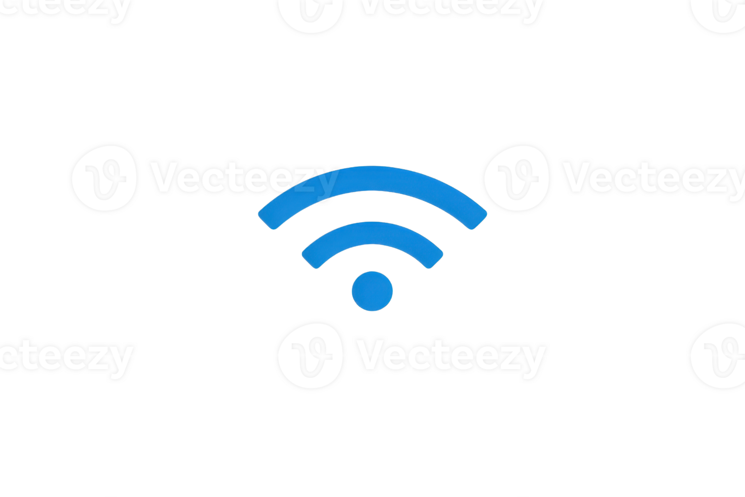 Blue wireless Wi-Fi icon on a transparent background. representing internet connectivity and network signal. Ideal for technology-related concepts. png