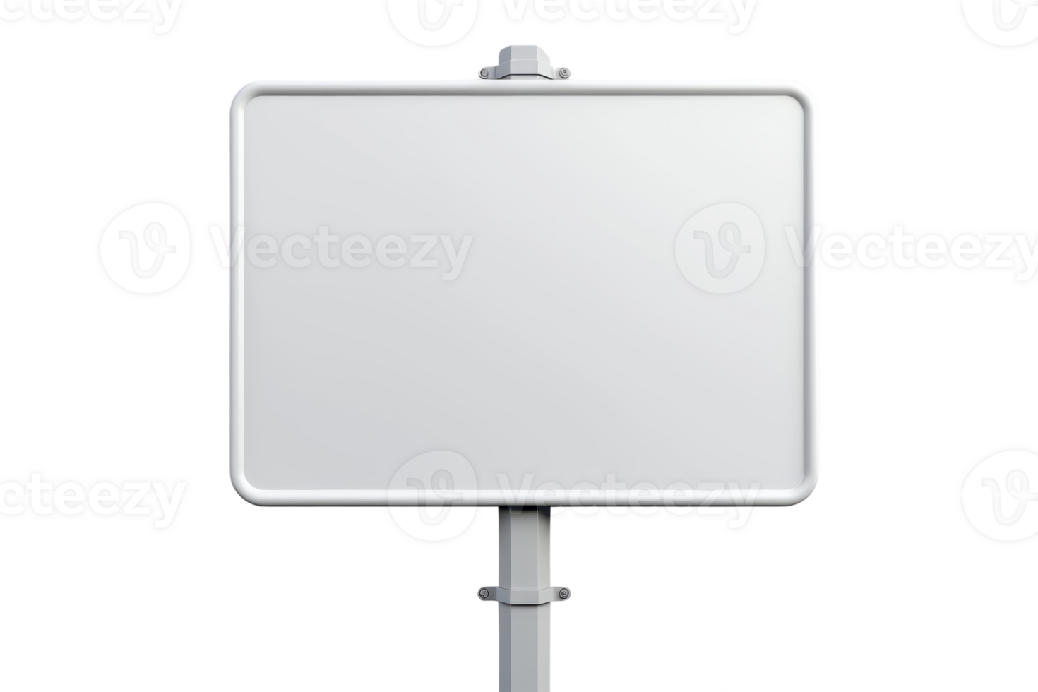 Blank white sign or billboard isolated on a transparent background. ready for custom text, advertisement, or directional information. png