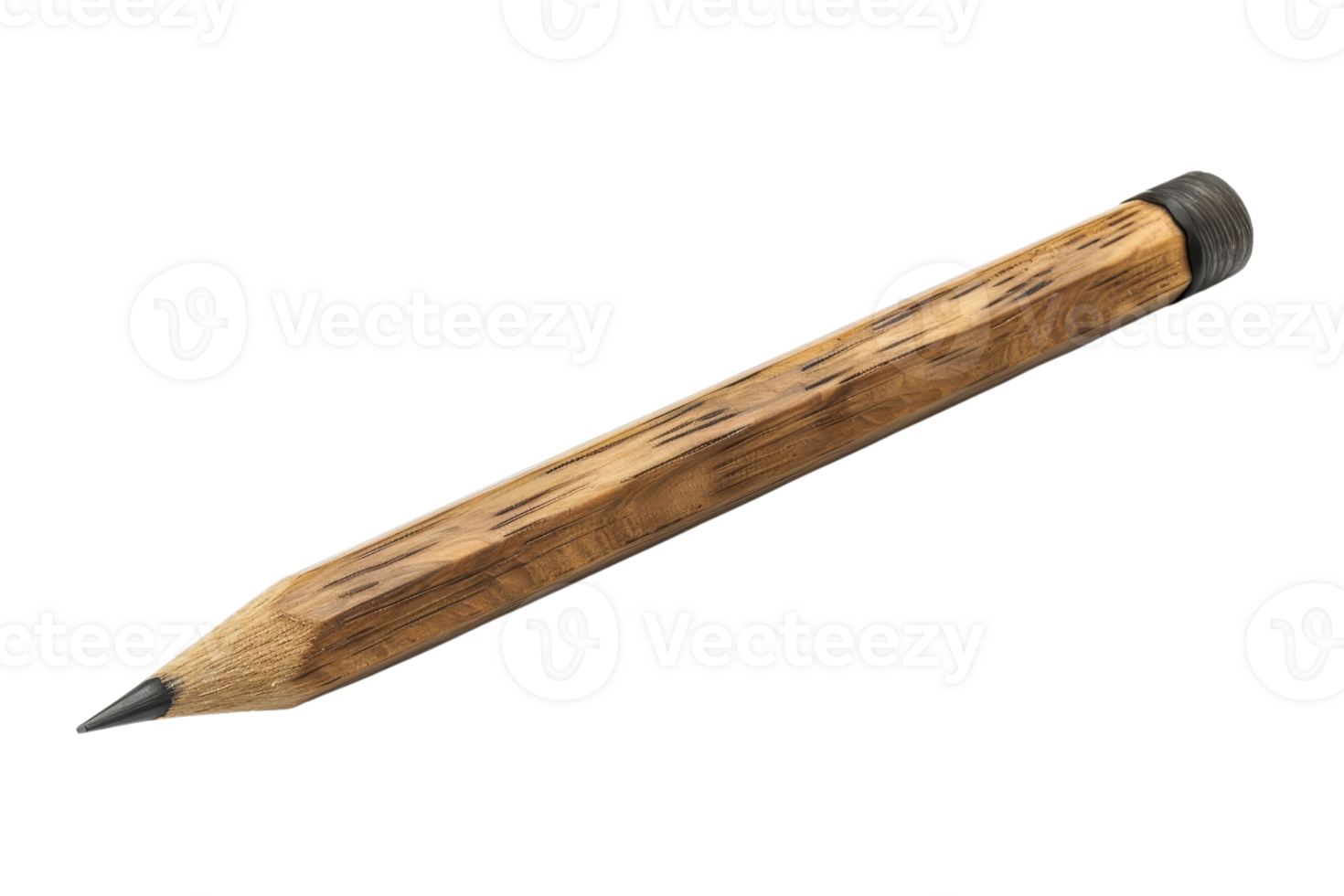 Close-up of a simple wooden pencil with a sharpened tip, isolated on a transparent background. Perfect for various educational and office purposes. png