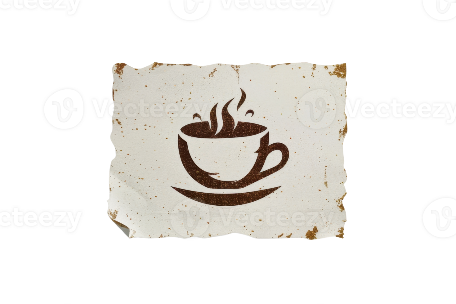 Vintage coffee cup illustration on old parchment, perfect for menus, cafes, and retro designs. png