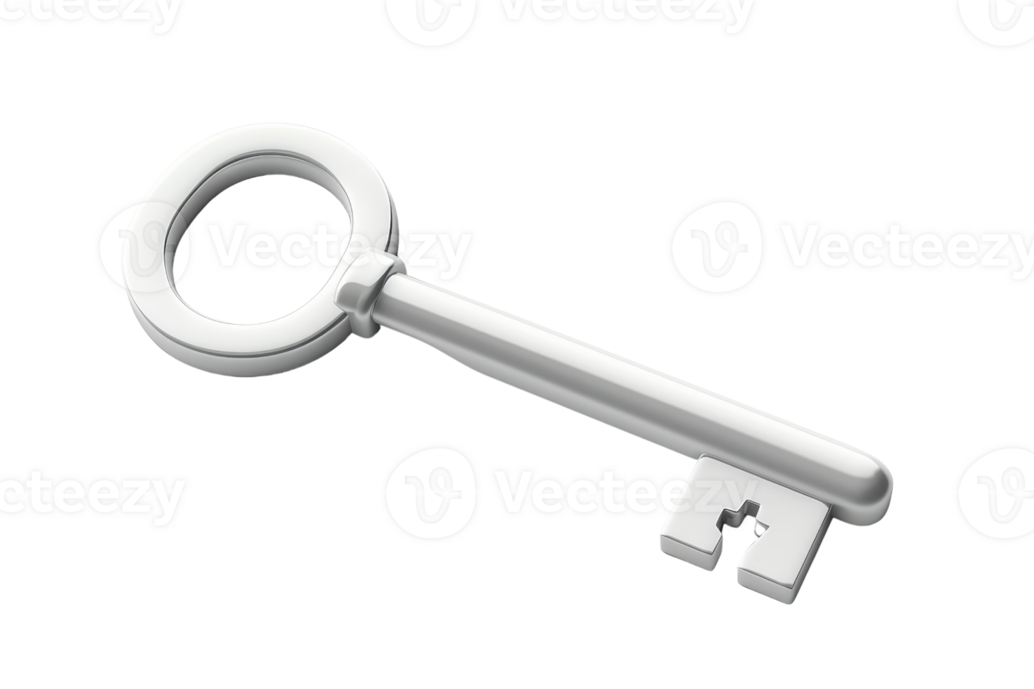 High-resolution image of a vintage silver key isolated on a transparent background. Perfect for concepts of security, access, and unlocking potential. png