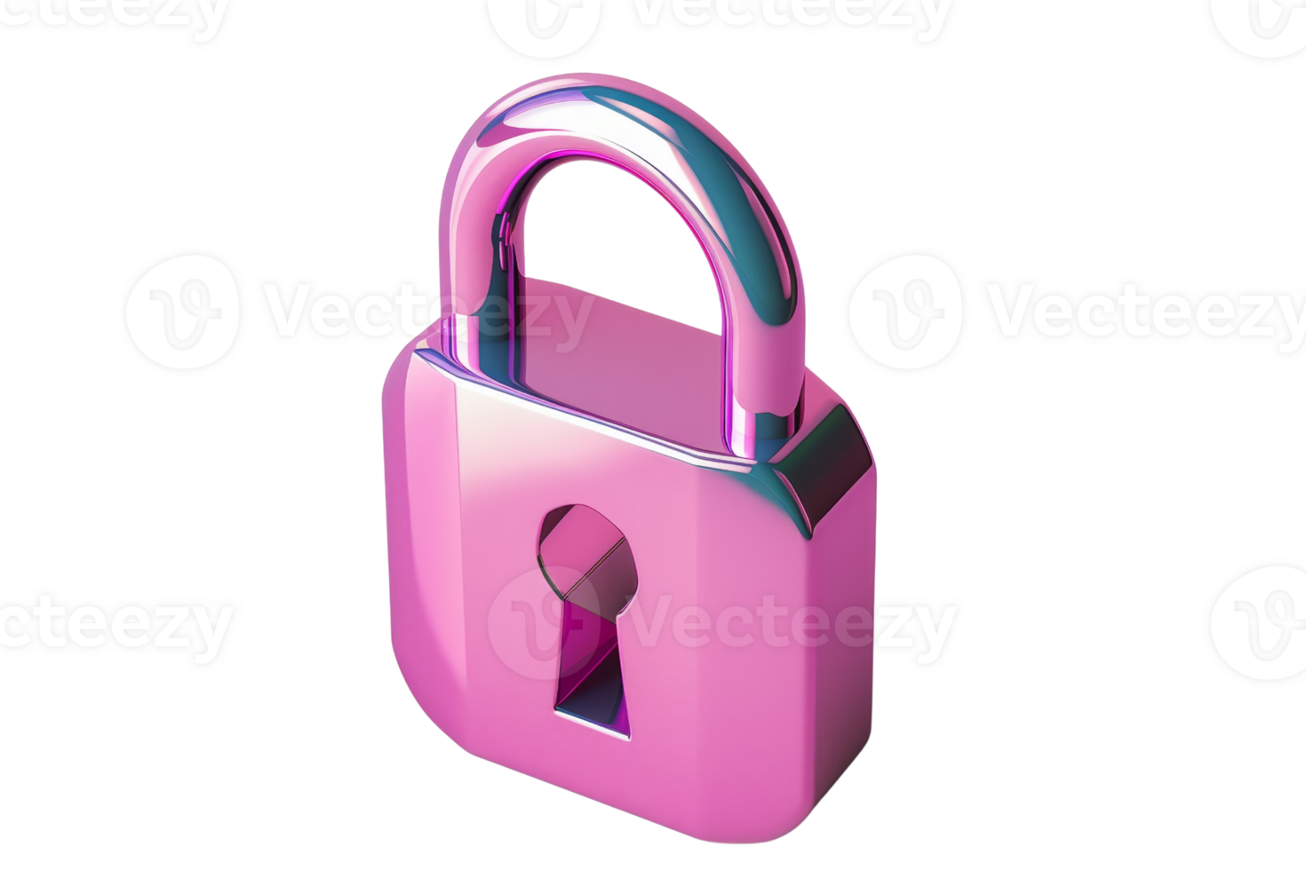 A vibrant pink padlock symbolizing security, protection, and privacy in a modern digital context. Ideal for cybersecurity concepts. png