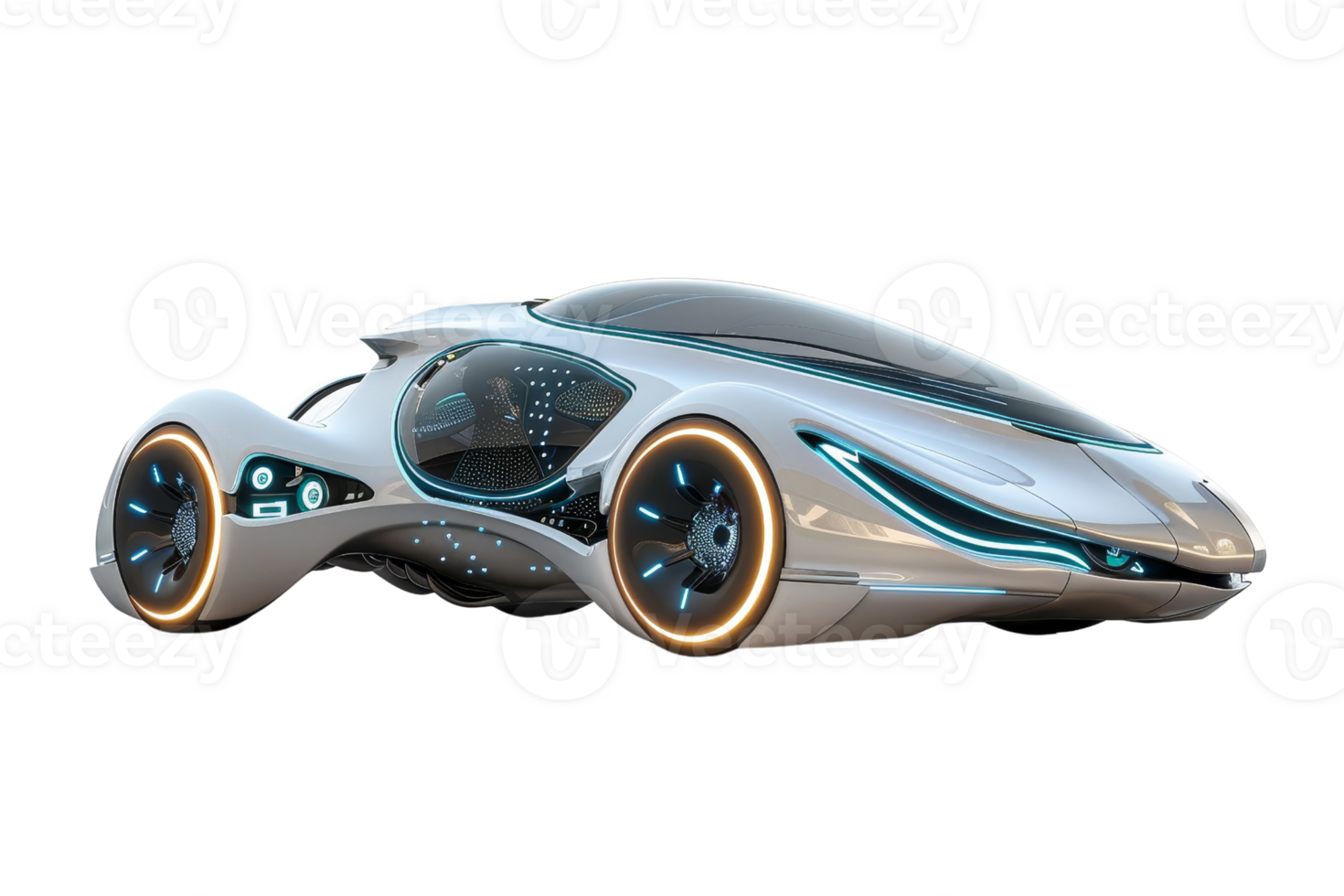 Futuristic electric car with a sleek design and advanced technology, showcasing innovation in transportation and automotive design. png