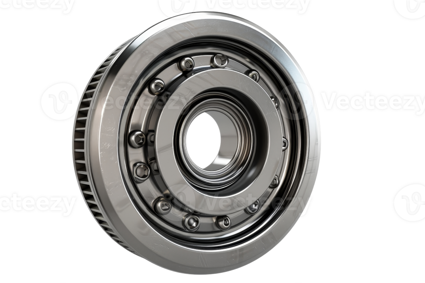 High-quality ball bearing isolated on a transparent background. showcasing the intricate metallic structure and inner components. png
