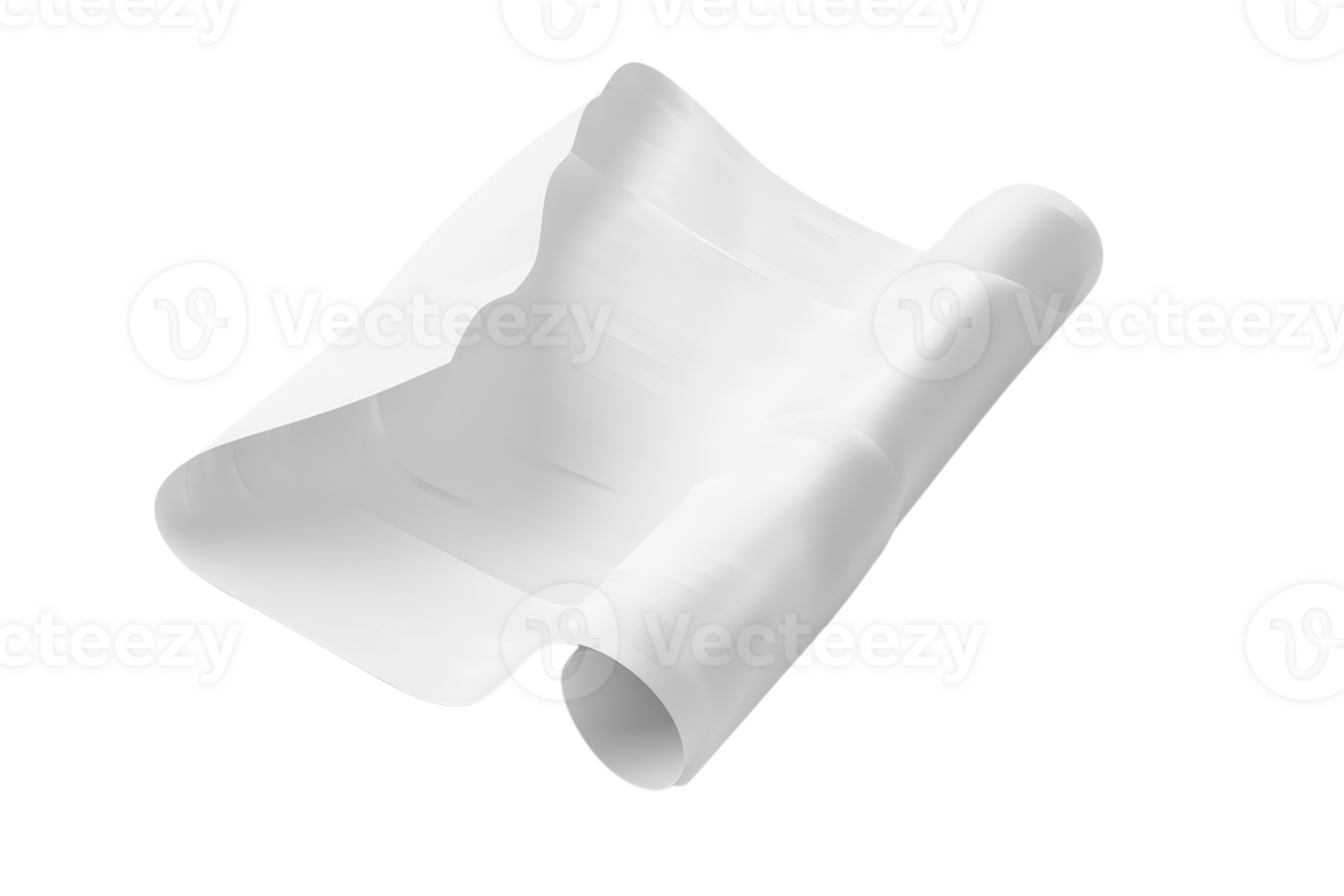 High-resolution image of a crumpled sheet of white paper, isolated on a transparent background. Perfect for design projects and presentations. png