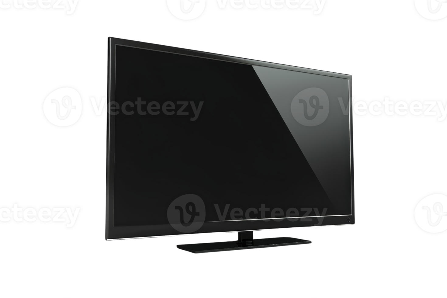 Modern flat-screen television with a sleek black design, isolated on a transparent background. High resolution and perfect for living rooms and entertainment. png