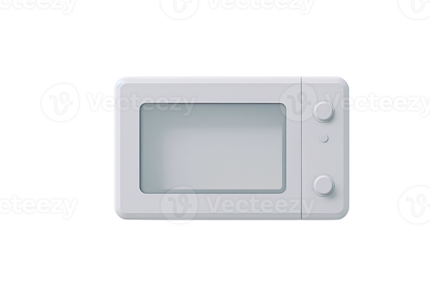 Minimalistic white microwave oven isolated on a transparent background. Modern kitchen appliance with a sleek design. png