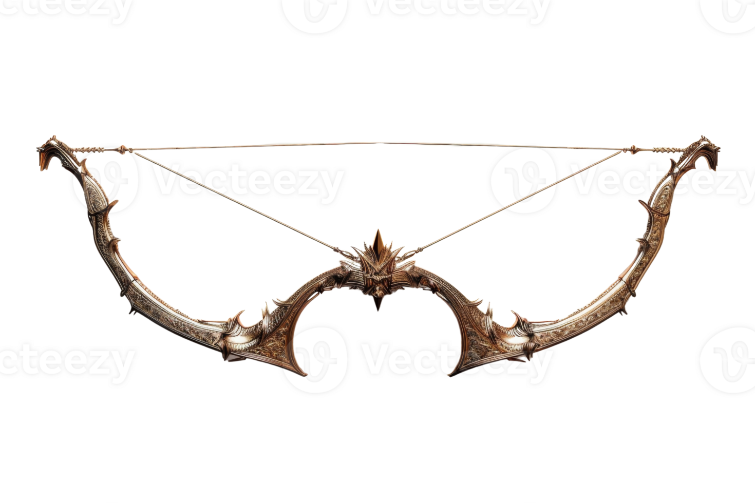 Ornate fantasy crossbow featuring intricate design details, ideal for use in gaming, medieval, or fantasy-themed creative projects. png