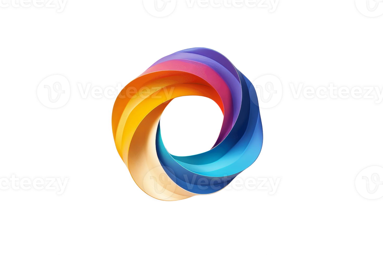 Colorful abstract circular shape with gradient tones. Perfect for logo design, background, brand representation, and creative projects. png