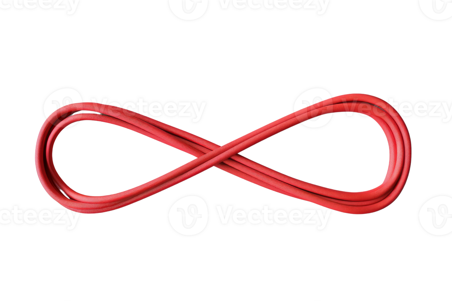 Red infinity loop symbol isolated on transparent background. representing eternity, continuity, and limitless potential. png