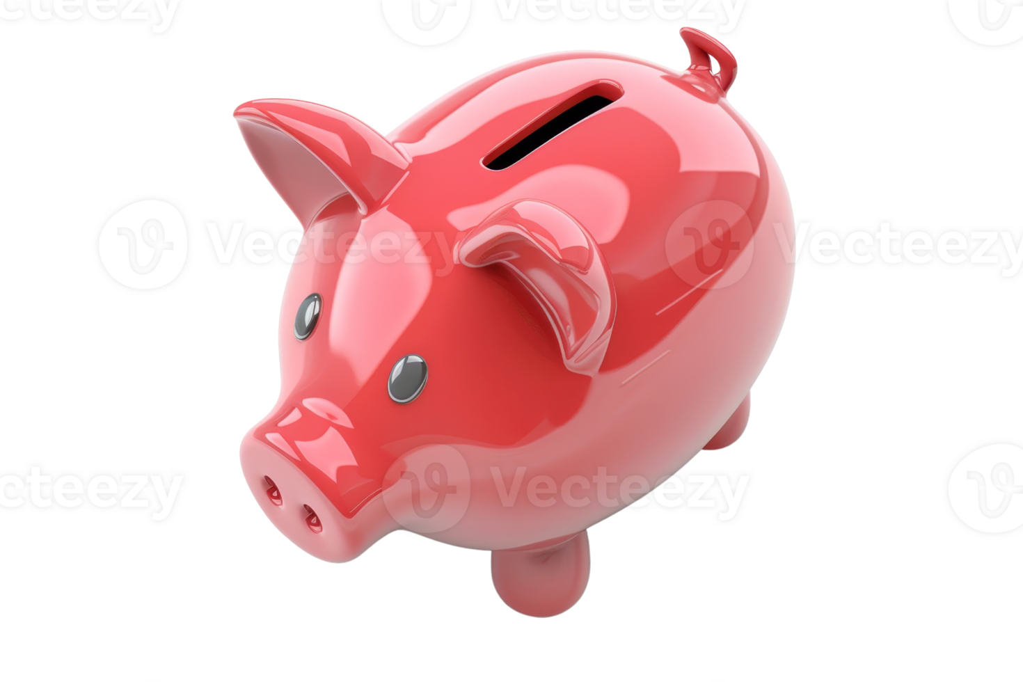 Bright red piggy bank for saving money. Represents financial security, budgeting, and frugal living. Perfect for financial planning concepts. png