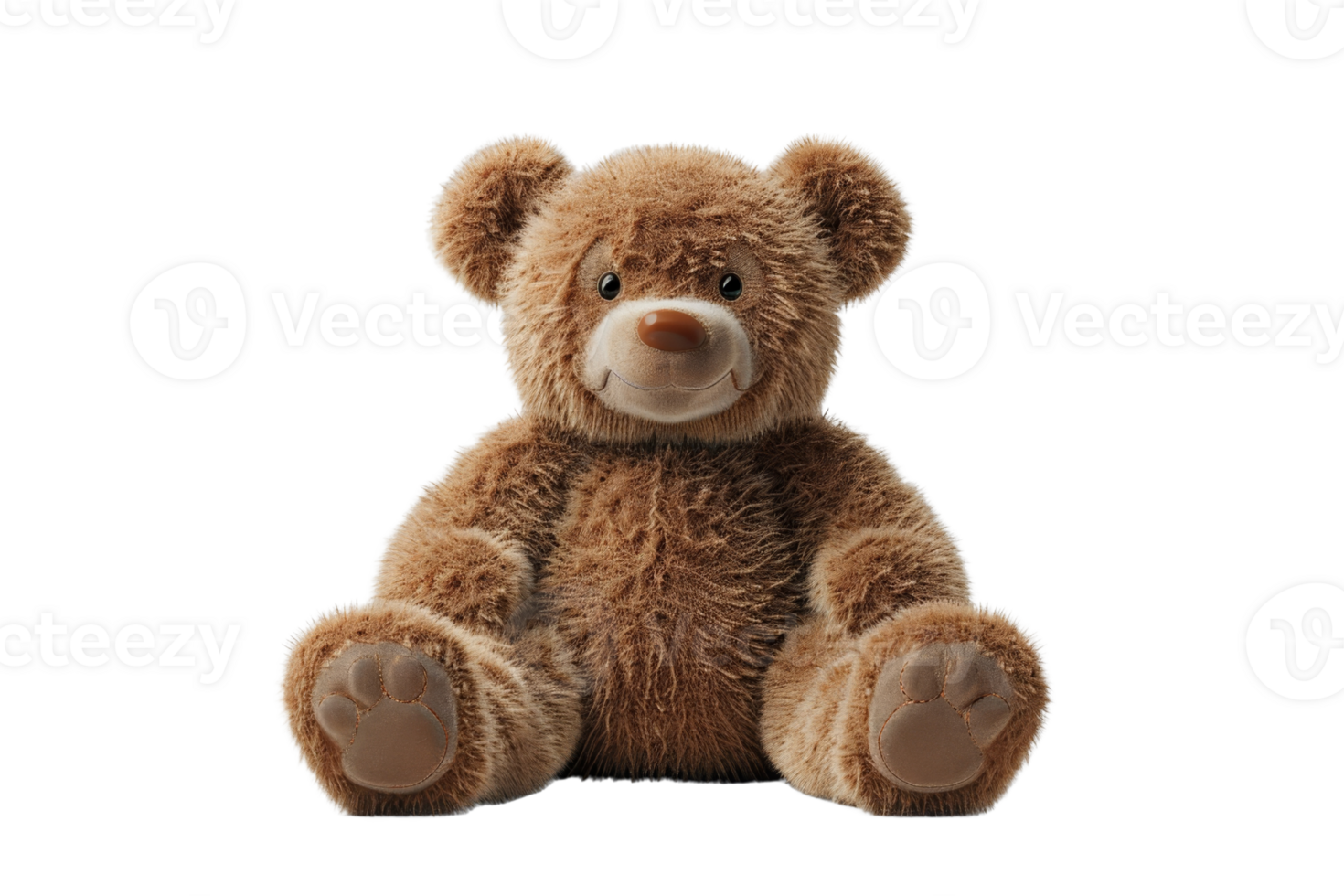 Adorable brown teddy bear plush toy, soft and cuddly, perfect for children and gifts. Isolated on transparent background. png