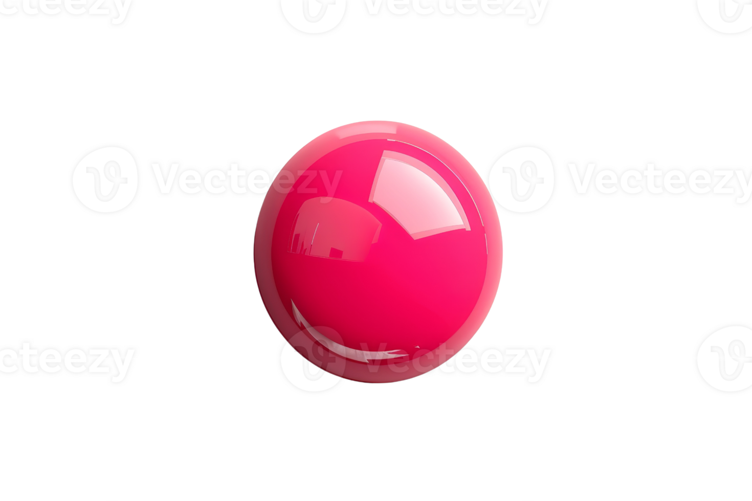 Close-up of a vibrant pink glossy sphere isolated on a transparent background. Perfect for abstract, minimalistic, or modern design projects. png